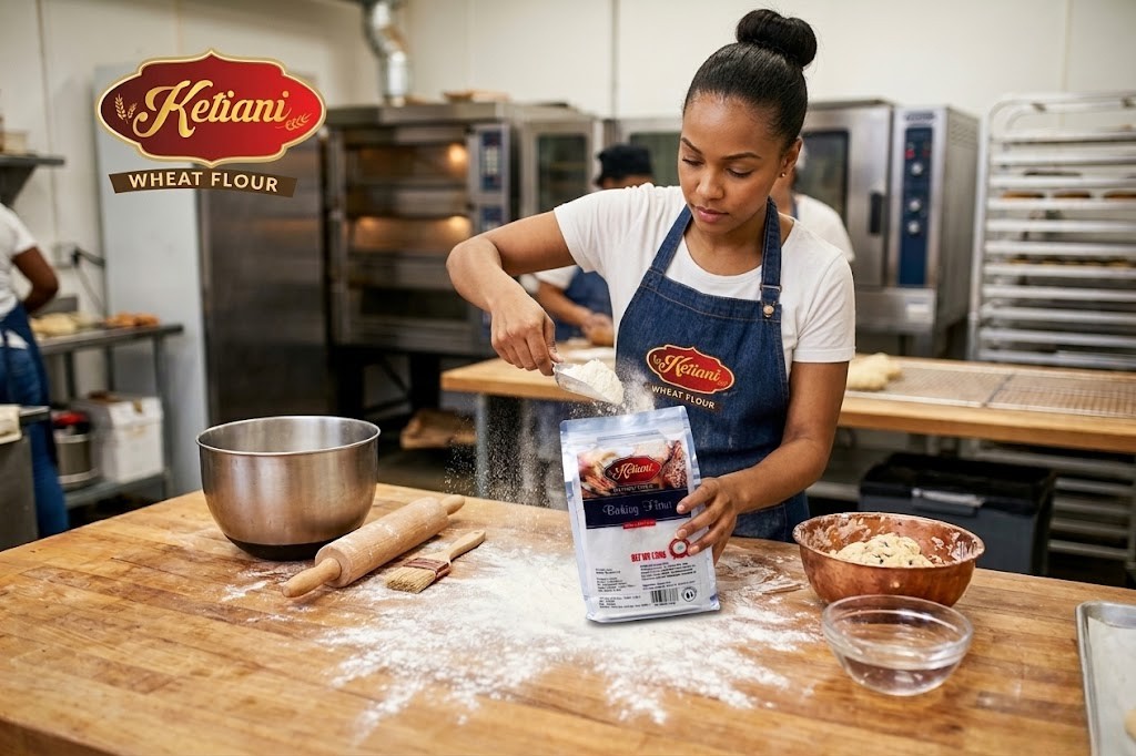 Baker working with Ketiani Flour